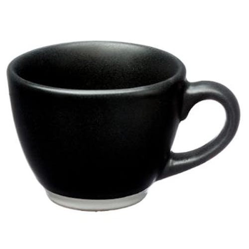 Grande tasse à café à anse en grès mat noir