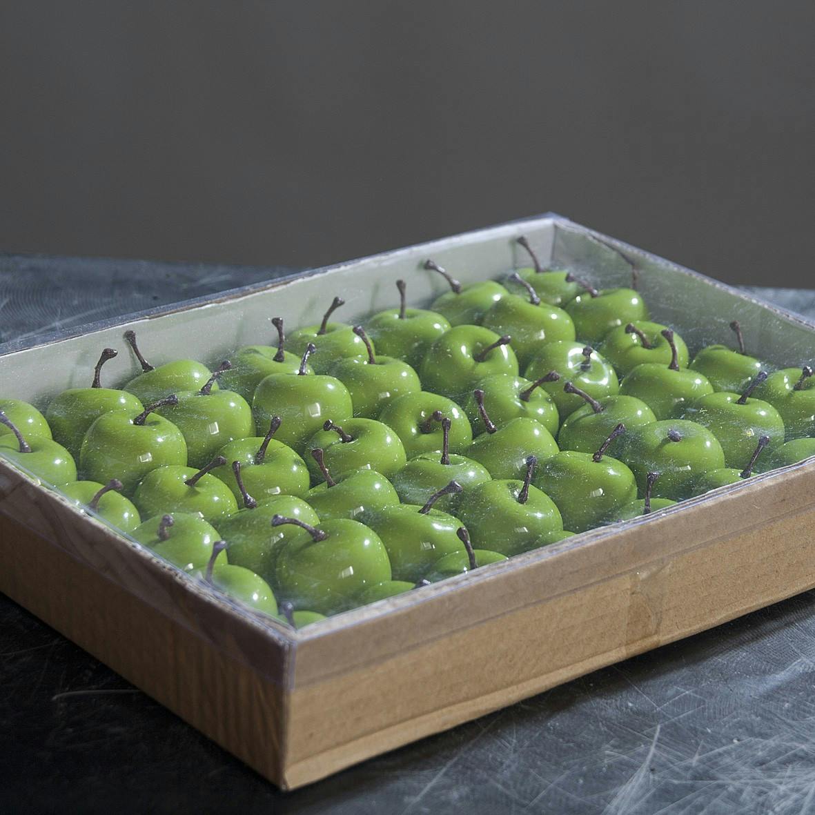 Grappe de 6 pommes Vertes brillantes 3.5CM