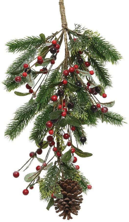 Grappe de sapin et baies pailletés