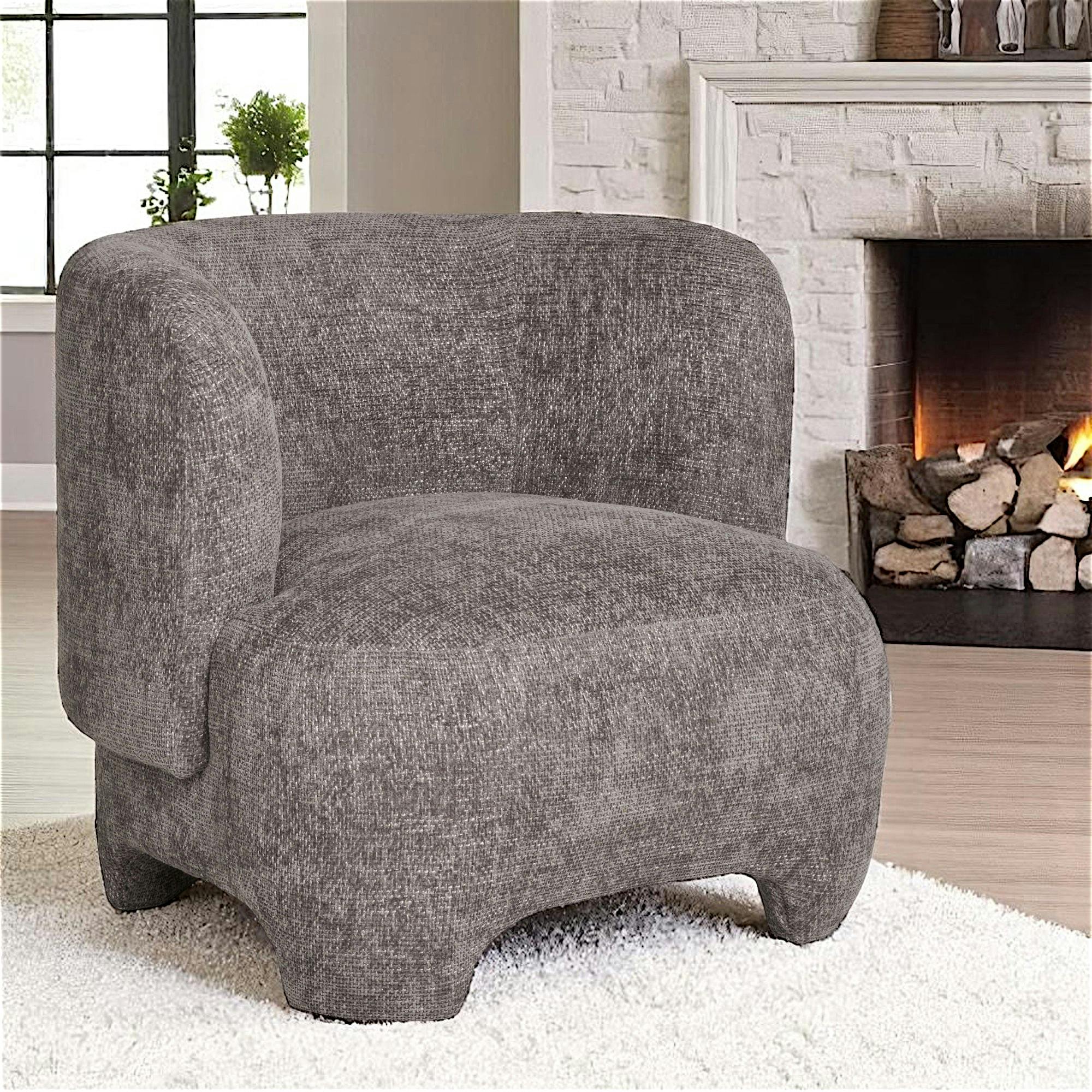 Gros fauteuil design gris BERLIN