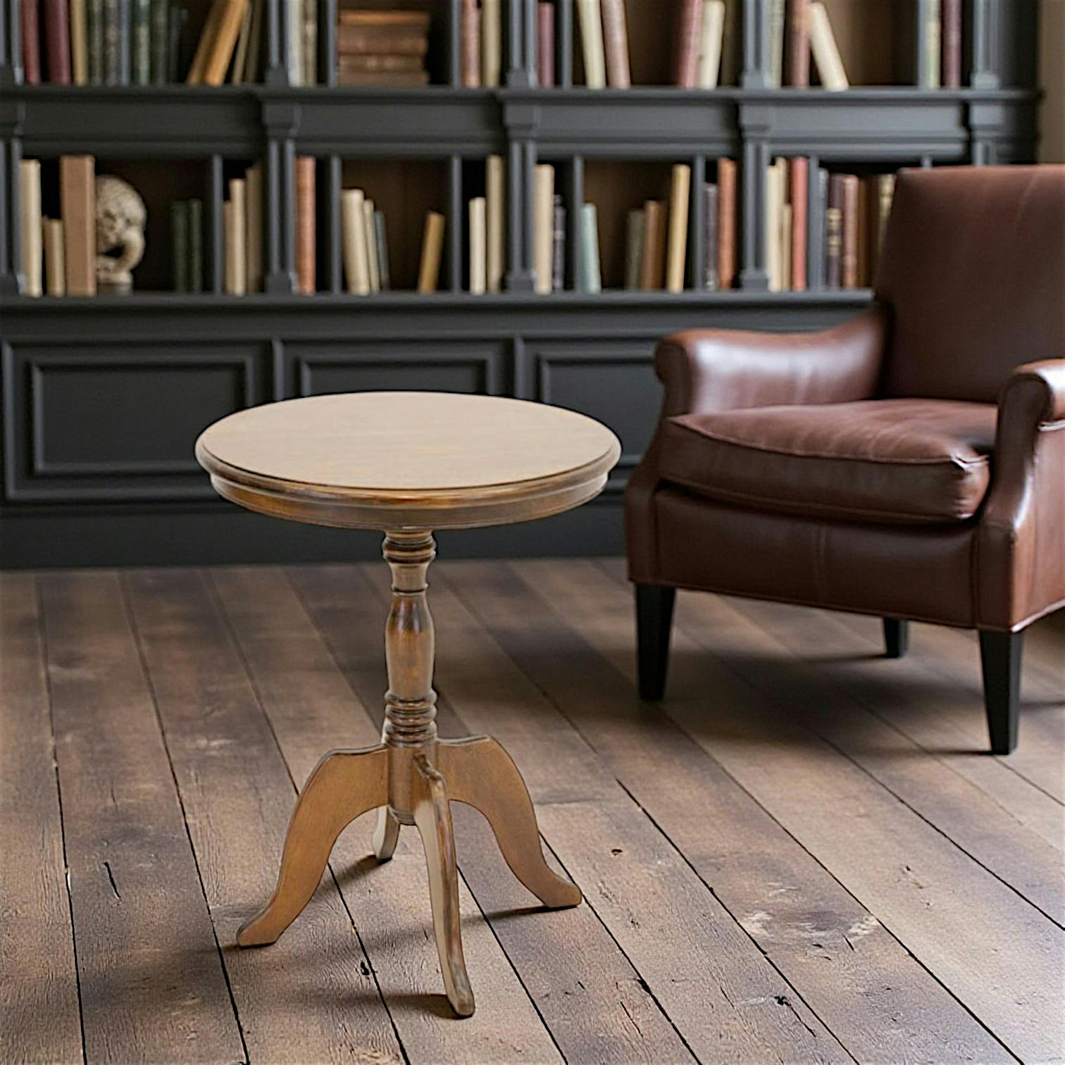 Guéridon galbé hévéa D65cm TRADITION