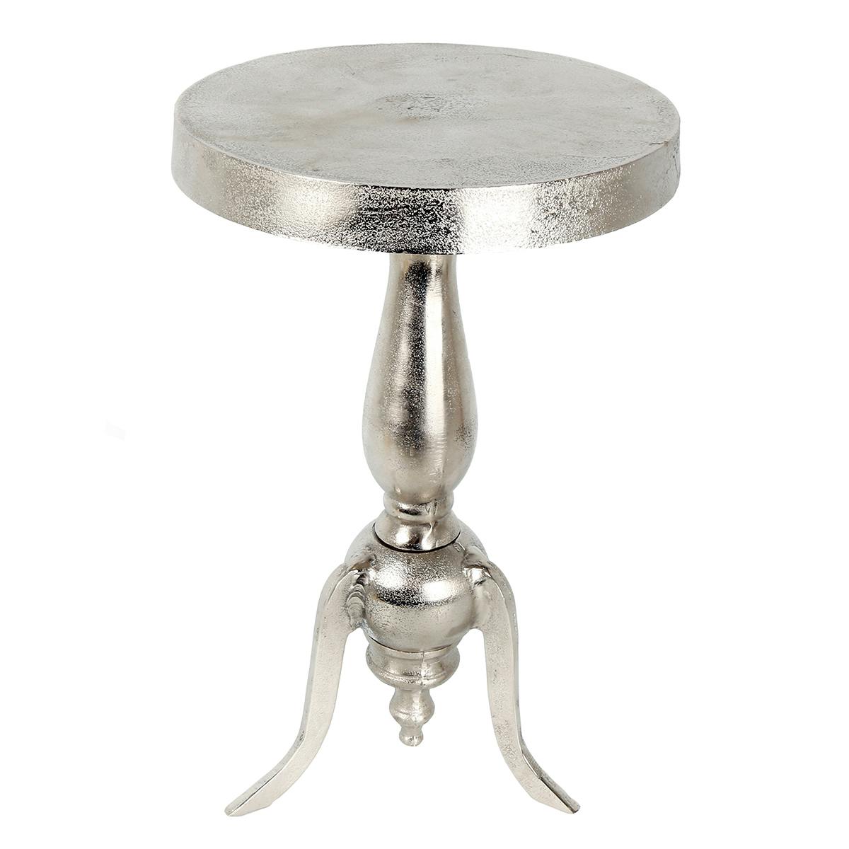 Guéridon / Table d'appoint en aluminium brossé couleur argent D27xH45cm
