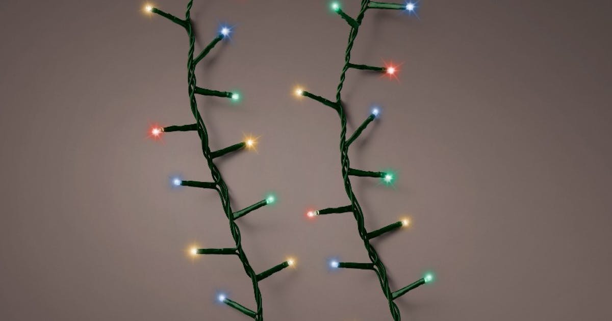 Guirlande à LED multicolore clignotante 16 m, Décorations de Noël