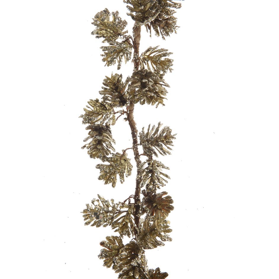 Guirlande de Noël pommes de pin pailletées L 120 cm