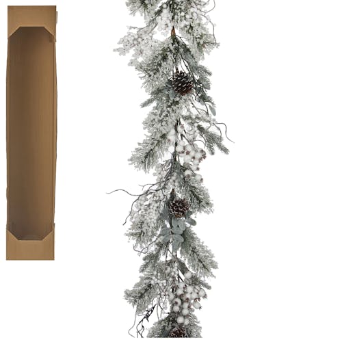 Guirlande de Noël sapin givré long. 180 cm
