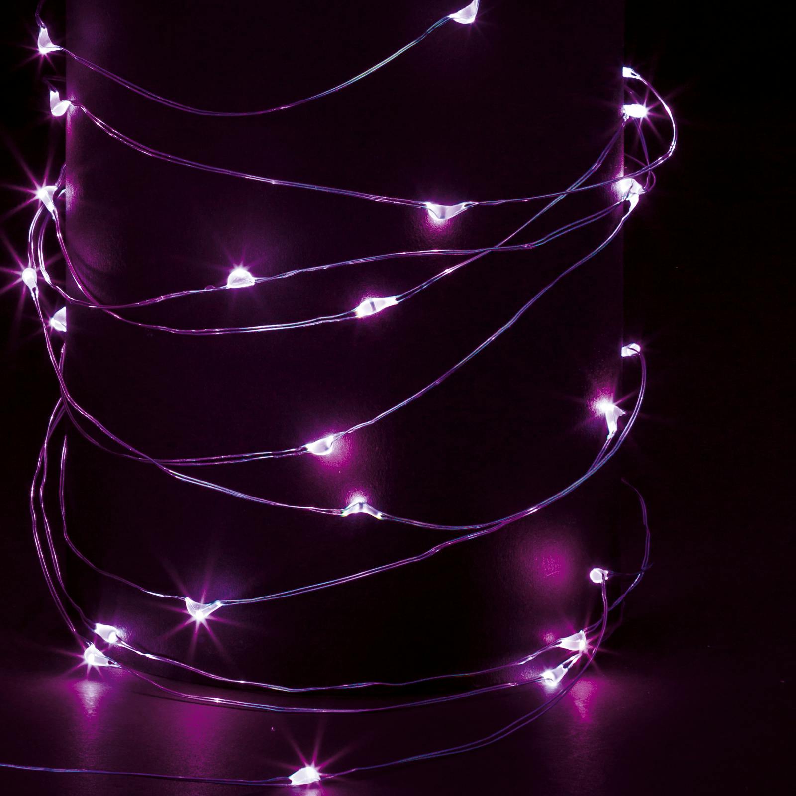Guirlande d'intérieur 100 LED rose