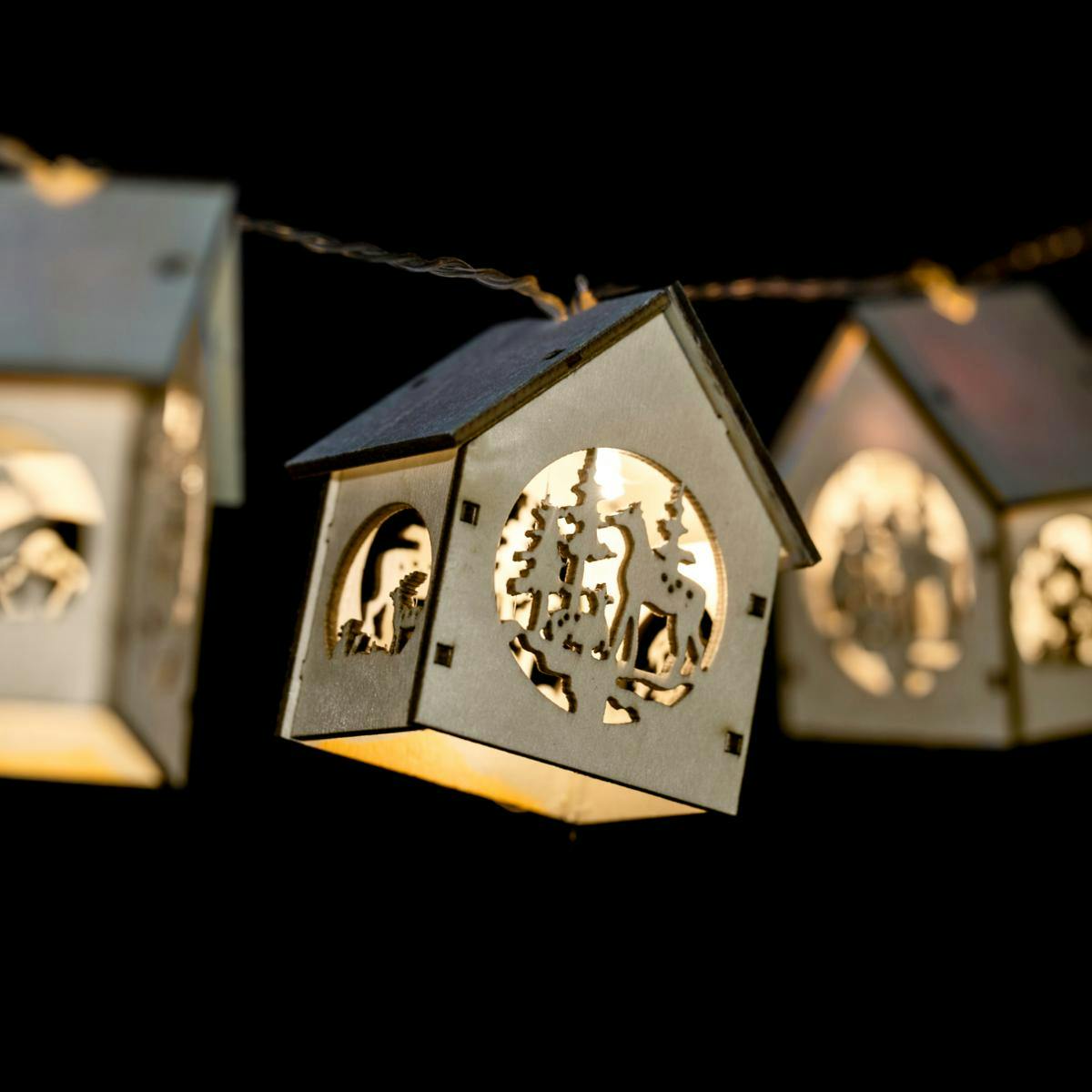 Guirlande d'intérieur à LED forme Maisons 1,35m