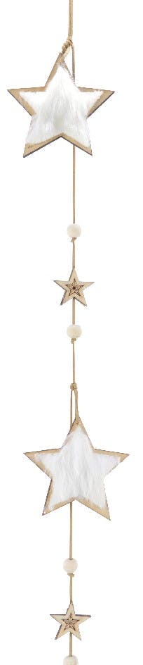 Guirlande Etoiles de Noël bois blanc 120 cm