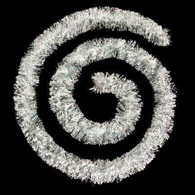 Guirlande floquée brillant perle de nacre et billes blanches 3m