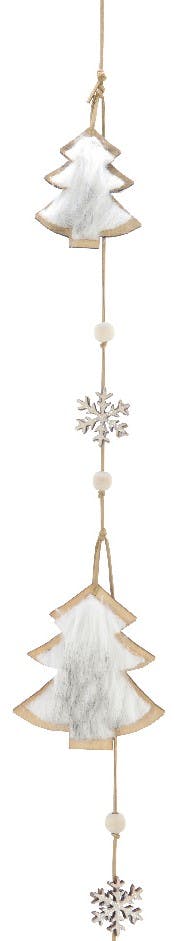 Guirlande Sapins de Noël bois blanc 120 cm
