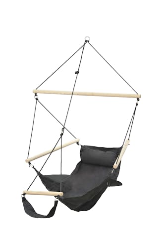 Hamac chaise suspendu avec repose pied SWINGER Noir 106x78cm AMAZONAS