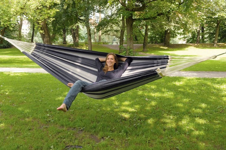 Hamac de jardin XL PARADISIO Silver Gris 250x175cm AMAZONAS