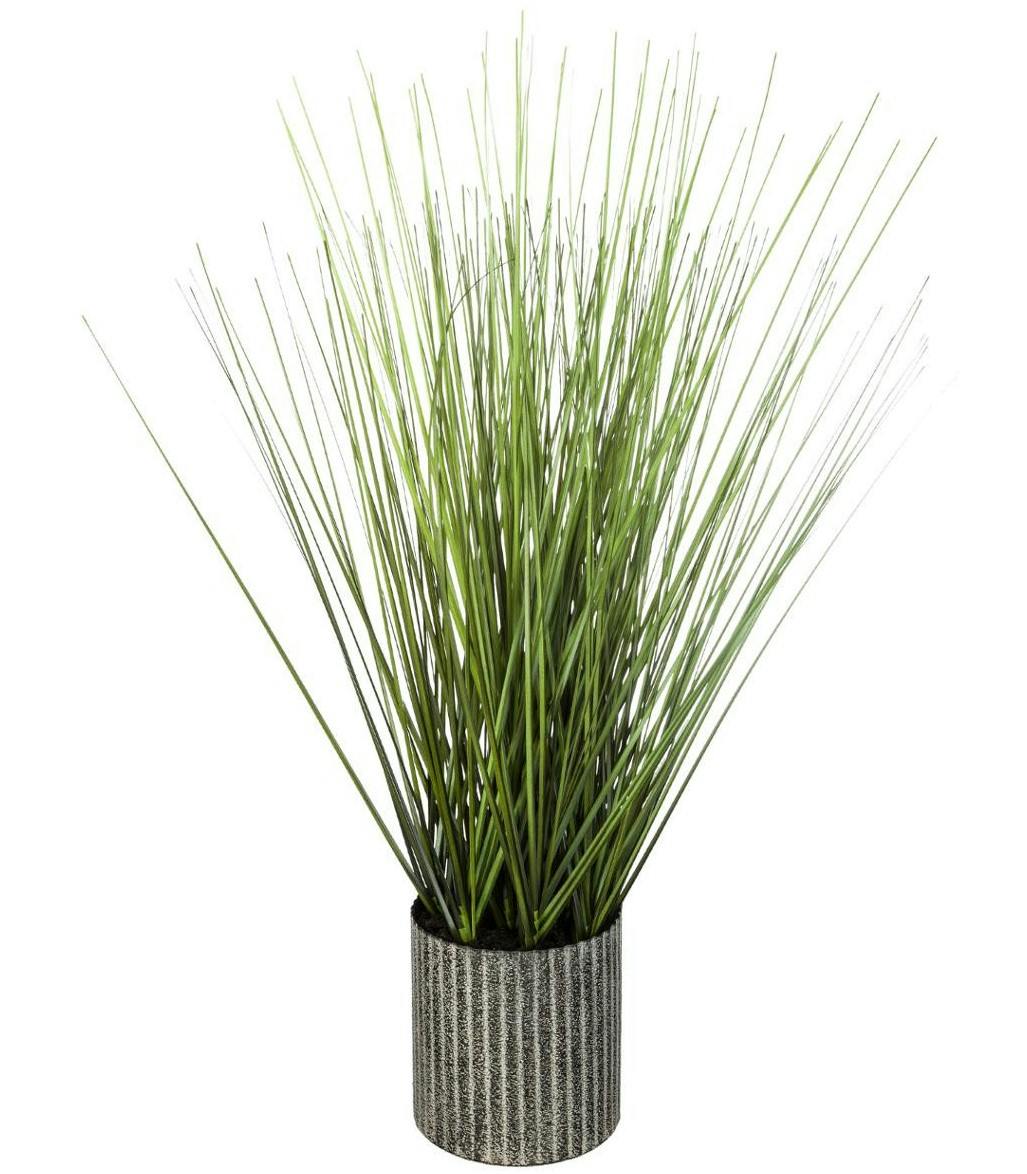 Herbe dans pot en méta