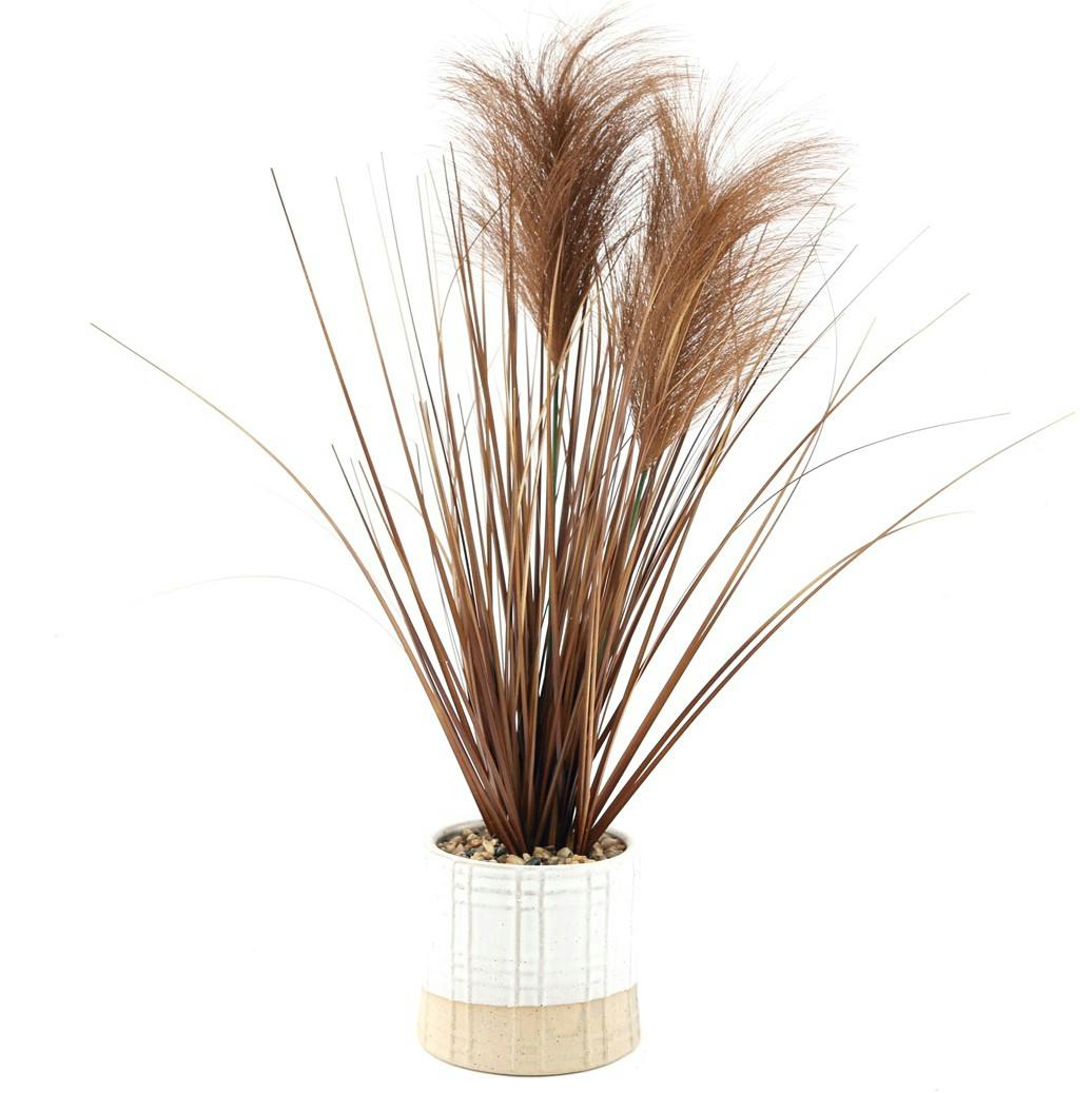 Herbes artificielles en pot