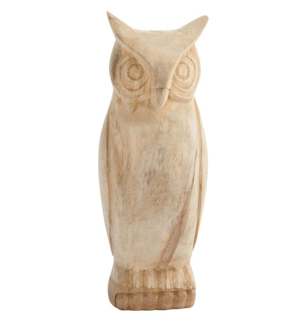 Hibou sculpture bois naturel moyen modèle réf. 30022544