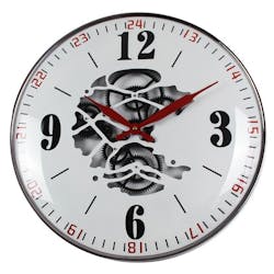 Horloge de cuisine blanche avec découpe centrale