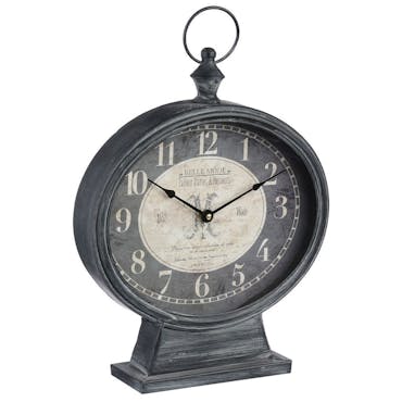  Horloge en métal à poser façon montre gousset style Vintage 31.5 X 45 cm - Coloris Noir