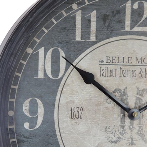 Horloge en métal façon gousset grise D40cm