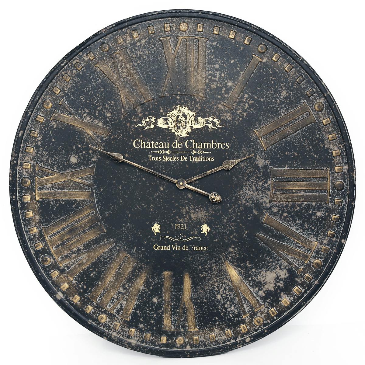 Horloge en métal façon vieilli D80cm