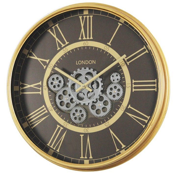 Horloge engrenages et chiffres romains