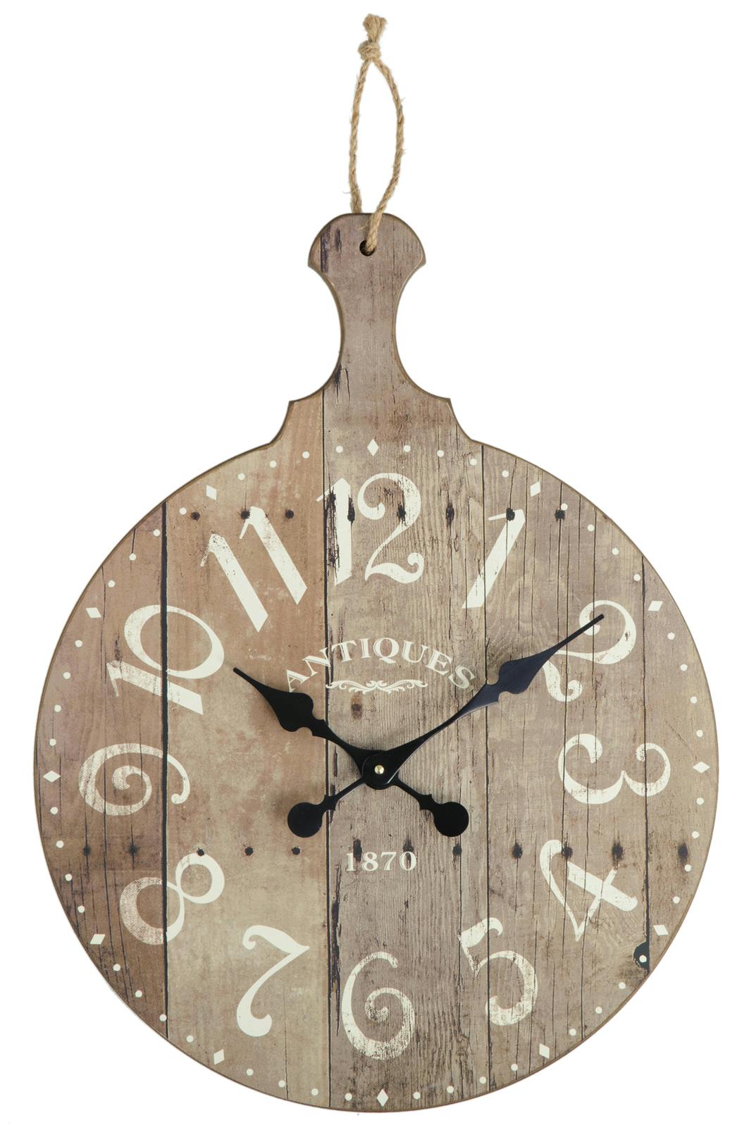 Horloge forme planche à découper en bois naturel 47x60x4cm