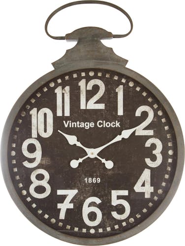 Horloge Gousset en métal aspect vieilli D52cm
