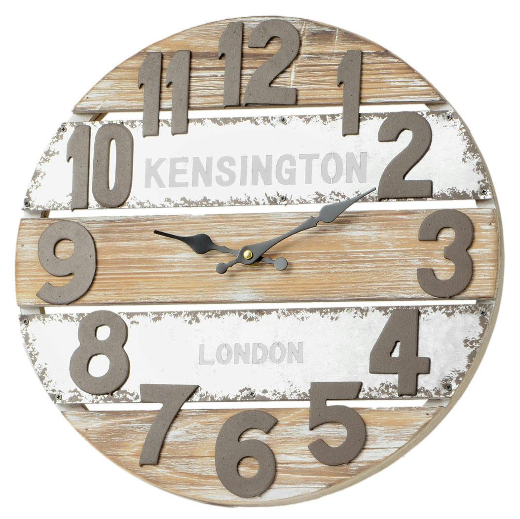 Horloge Kensington London bi-matière métal bois Bicolore D40cm