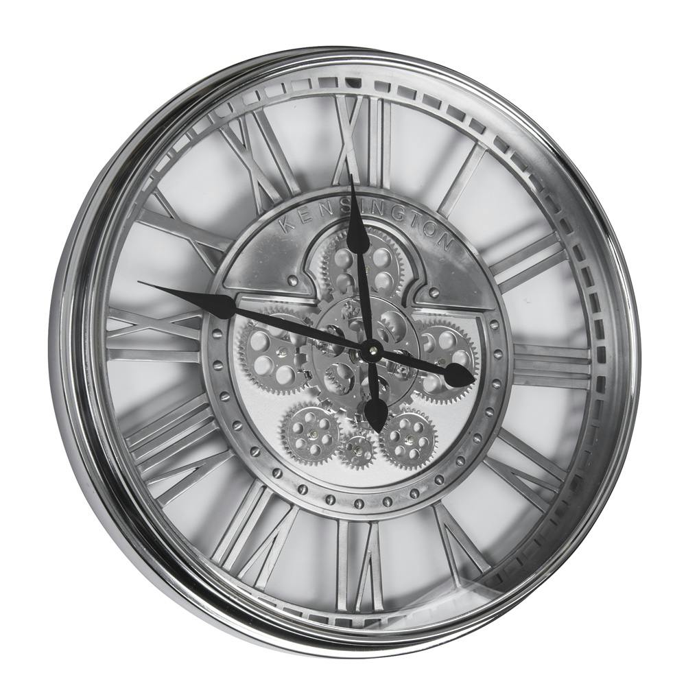 Horloge mécanisme chrome argenté