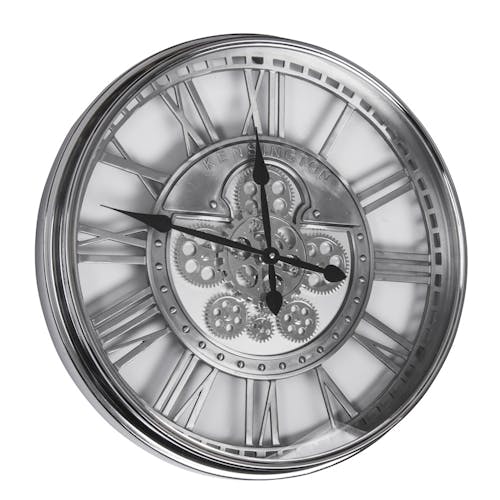 Horloge mécanisme chrome argenté