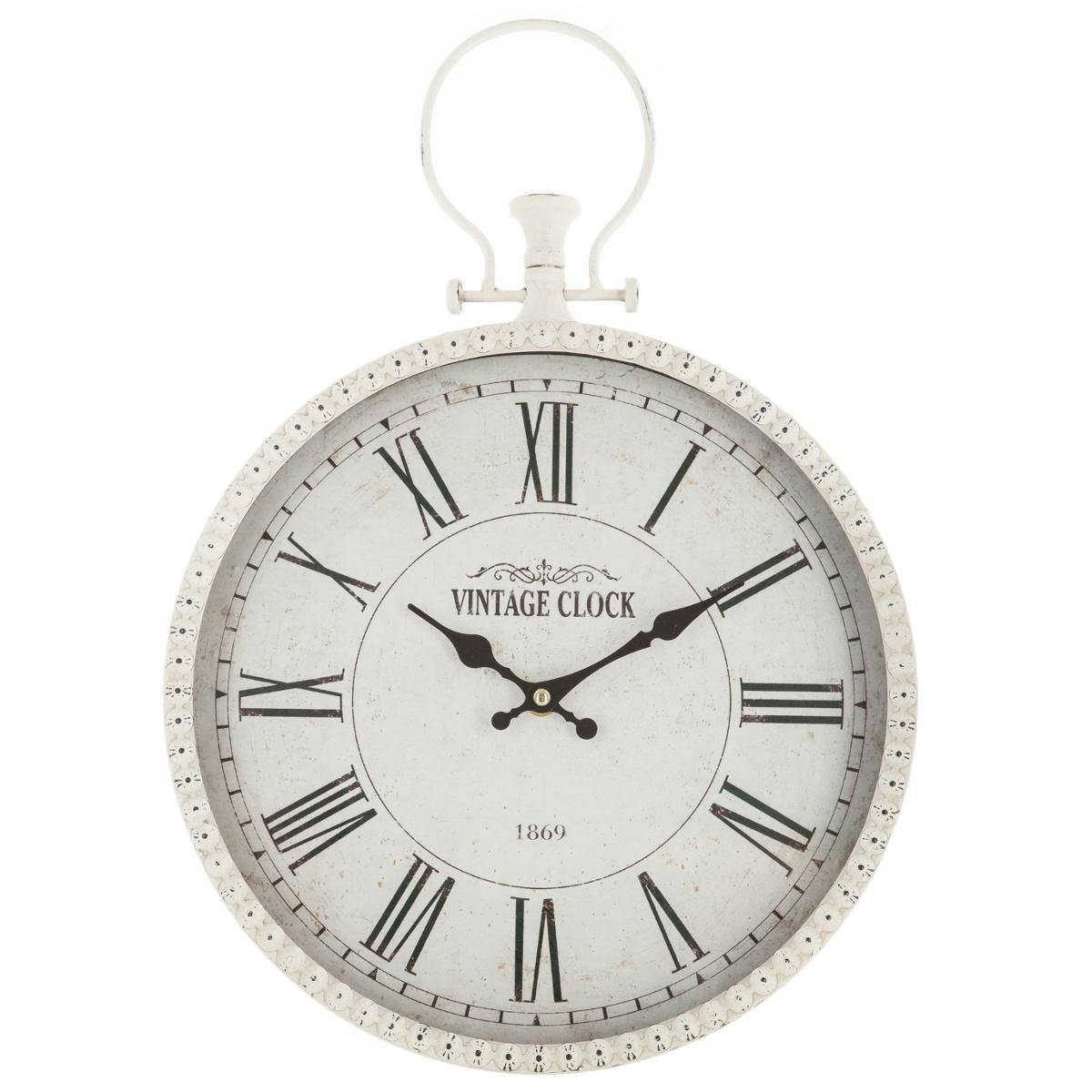 Horloge métal bois façon gousset D30cm