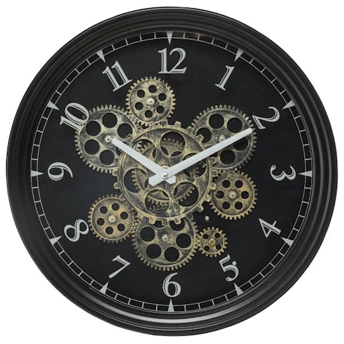 Horloge murale décor mécanisme en métal D37 cm