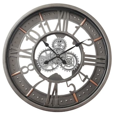 Horloge murale décorative grise avec découpes