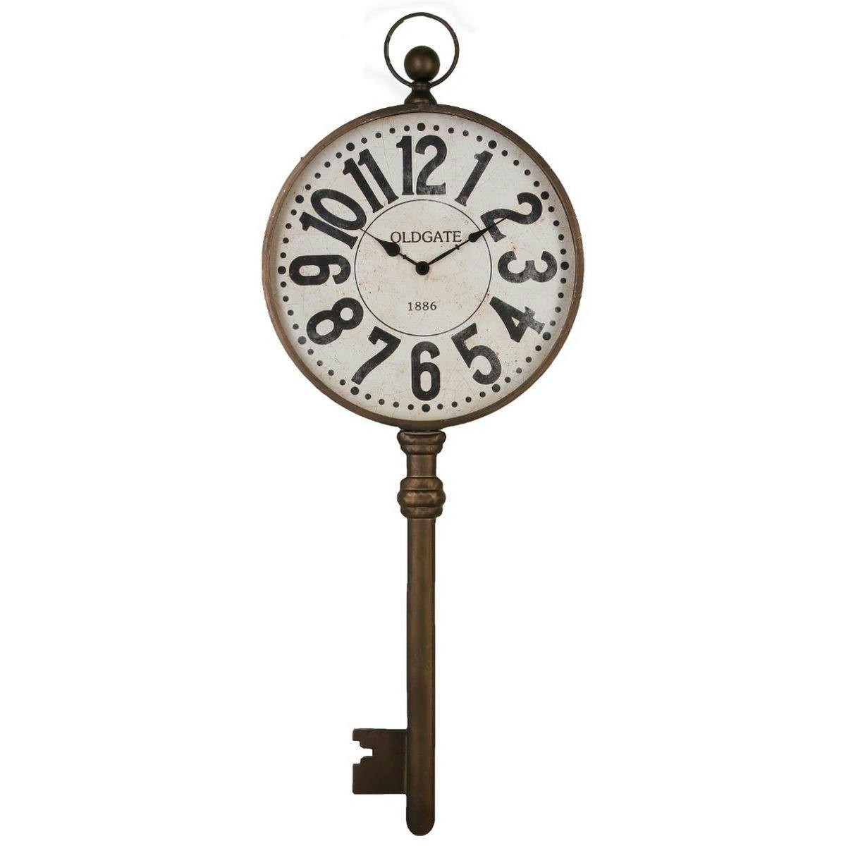 Horloge murale forme clef