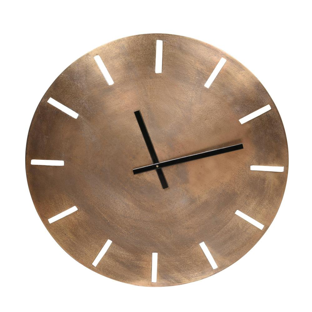 Horloge murale métal doré D 58 cm