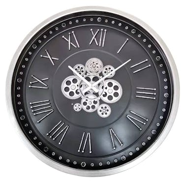  Horloge murale noire et argentée