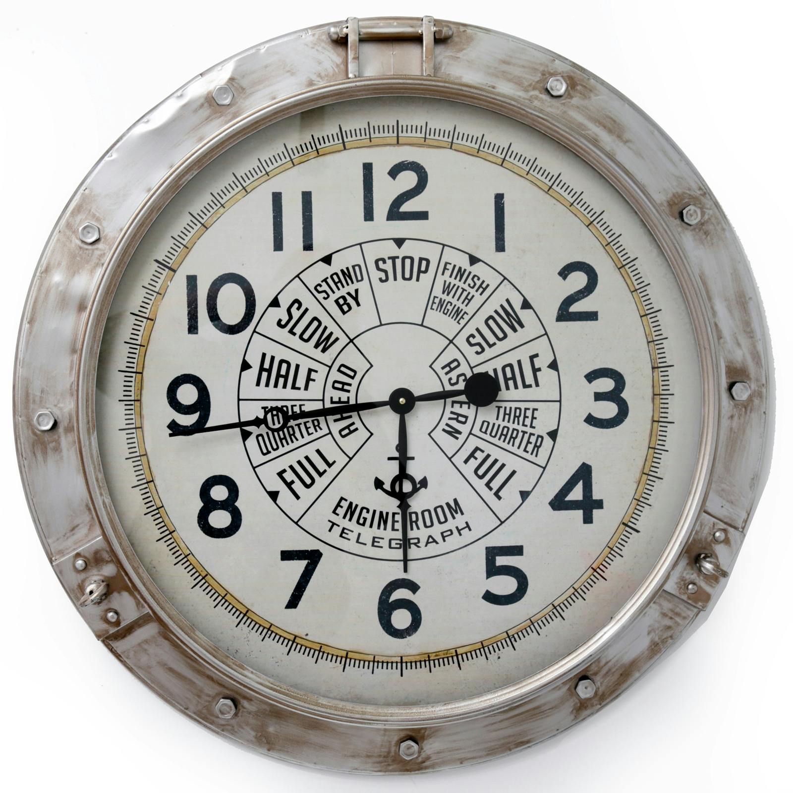 Horloge murale "salle des machines" contour nacré