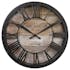 Horloge murale style Vintage en métal et verre D 39 cm Décor Voie Express - Chiffres romains - Coloris Noir