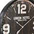 Horloge murale XXL D 90 cm en métal et bois style Vintage - Coloris Noir - Décor Union Hôtel