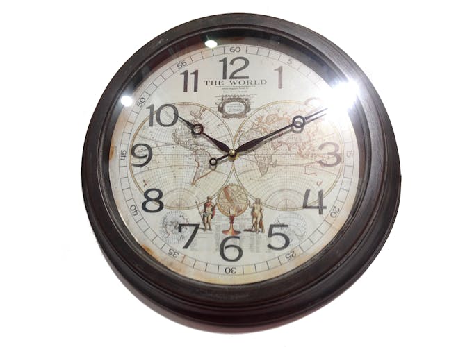 Horloge Planisphère ronde en métal D41cm