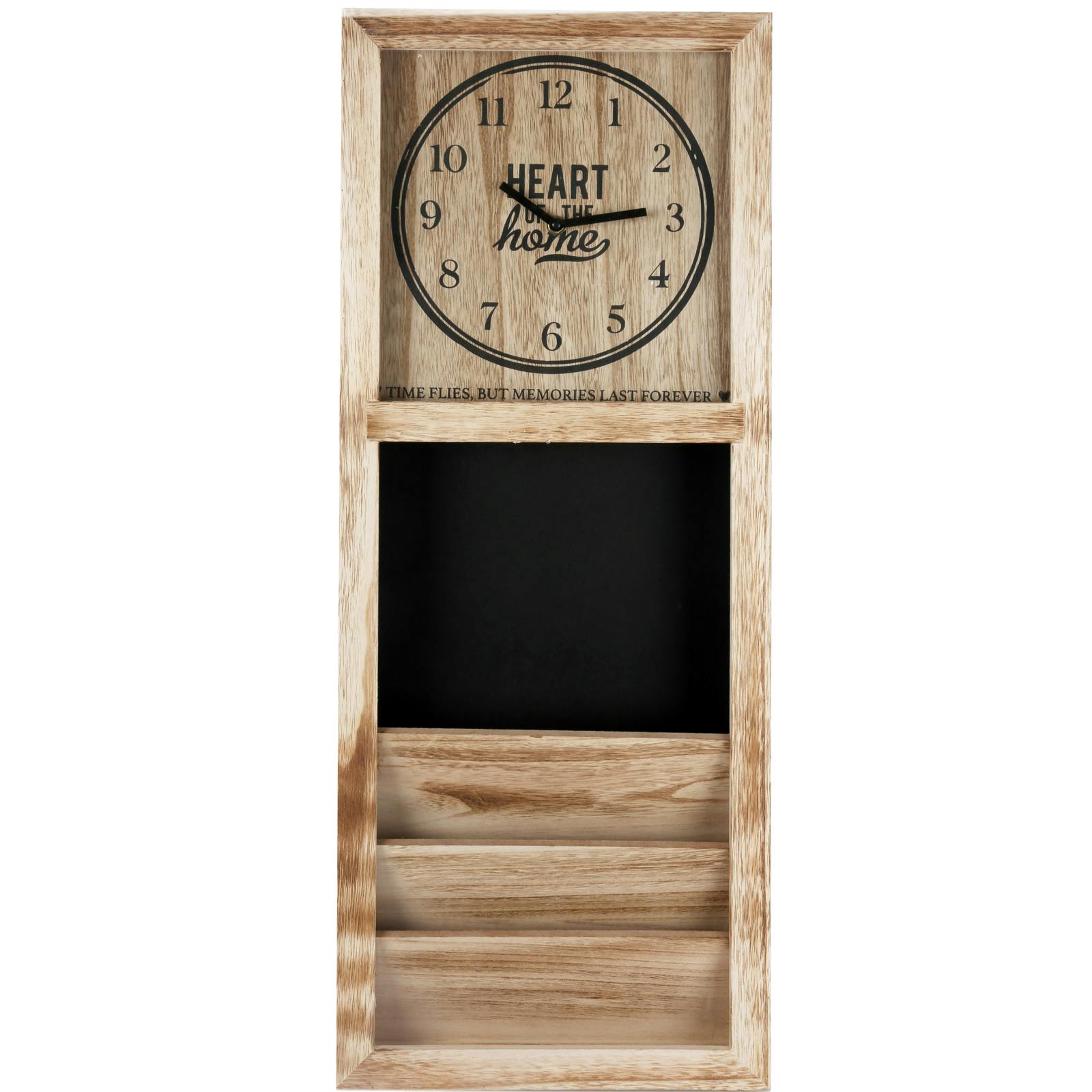 Horloge Rangement en bois "Heart of the Home" H75cm