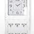 Horloge rectangle bois blanc avec 6 crochets 30x60cm