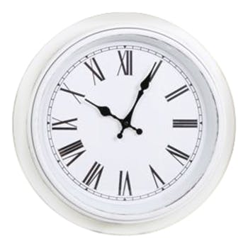 Horloge ronde blanche style antique D39,5x5cm