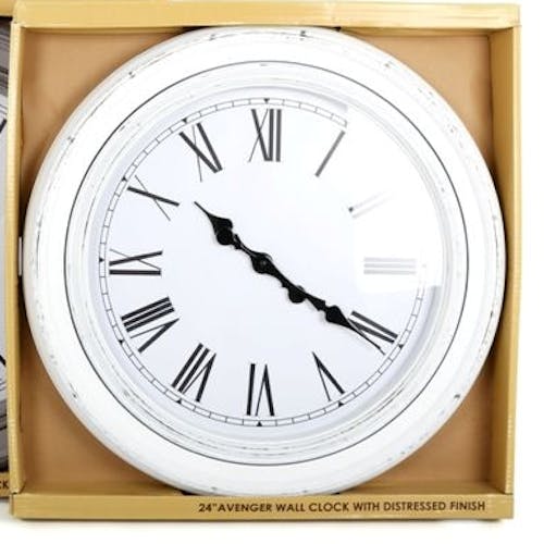 Horloge ronde blanche style antique D58,5x6cm