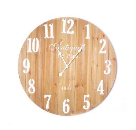 Horloge ronde bois naturel D80cm
