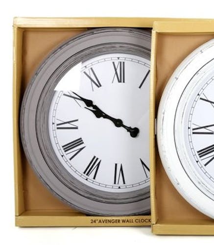 Horloge ronde couleur taupe style antique D58,5x6cm