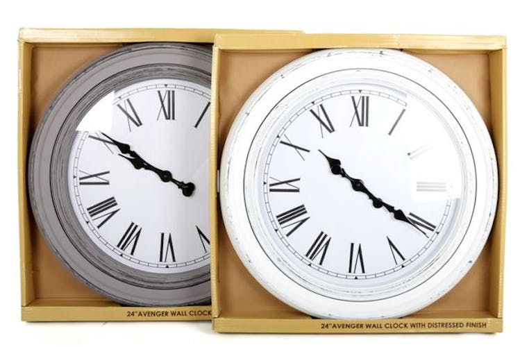 Horloge ronde couleur taupe style antique D58,5x6cm