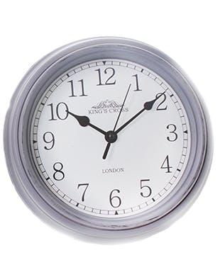 Horloge ronde grise "King's Cross London" D23,4cm