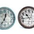 Horloge ronde métal couleur ébène style mappemonde D40cm