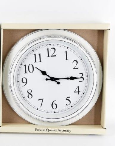 Horloge ronde rétro blanche D40cm