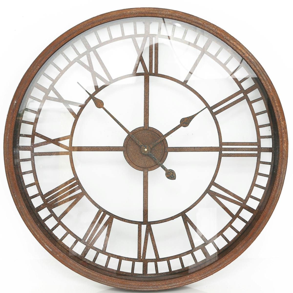 Horloge style rustique en métal ajouré D67cm